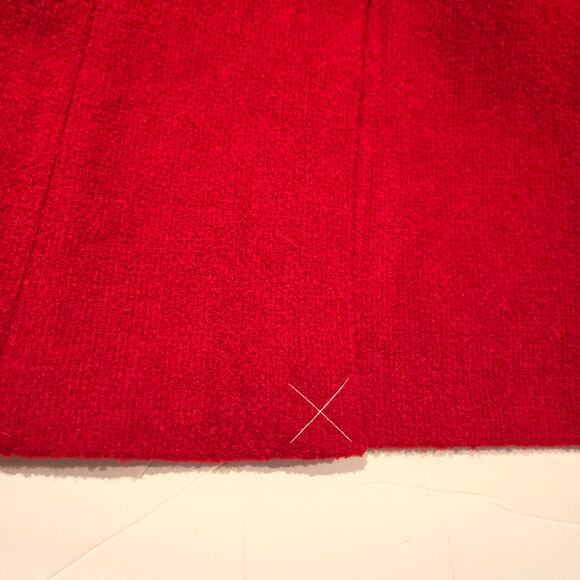 NWOT Talbots Plus 1X Red Boucle Wool Classic Coat Detachable Faux Fur Collar - Picture 11 of 13